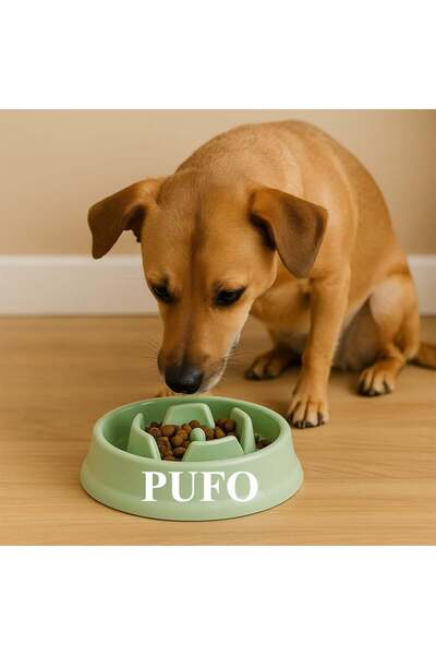 PUFO Slow Feeder dog bowl, 20 cm, green