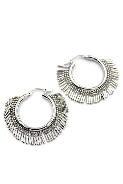 SepetBudur Hanging Hoop Earrings - Silver