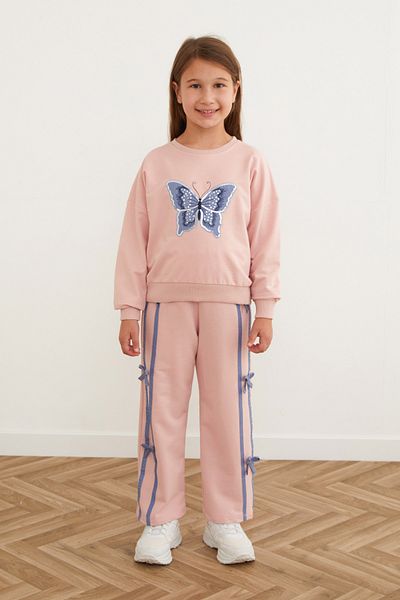 Fulla Moda Butterfly Embroidered Ribbon Girl's Suit