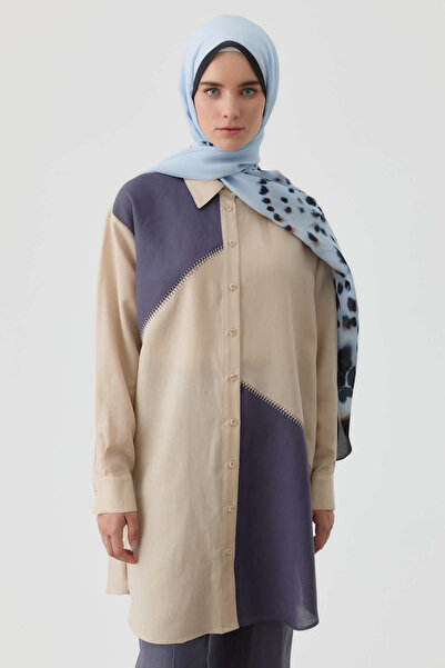 Tuğba Kombinli Punto Nakışlı Tunik - Bej