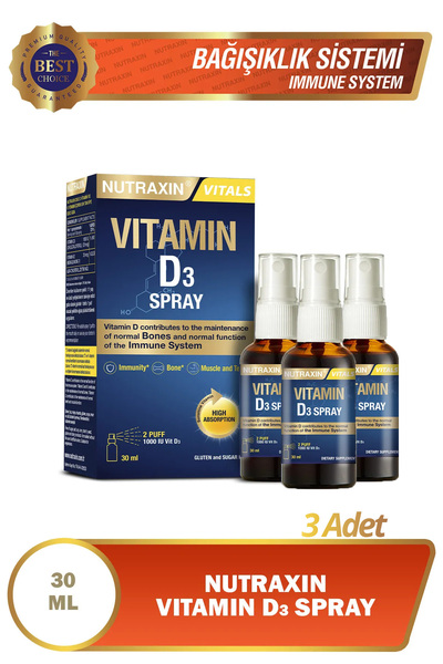 Nutraxin Vitamin D3 1.000 Iu Sprey 30 ml - 3 Adet