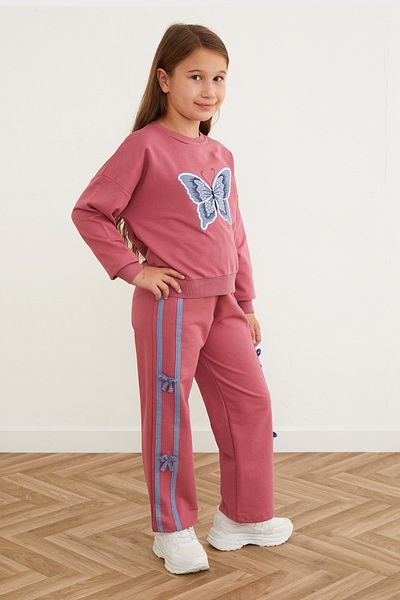 Fulla Moda Butterfly Embroidered Ribbon Girl's Suit