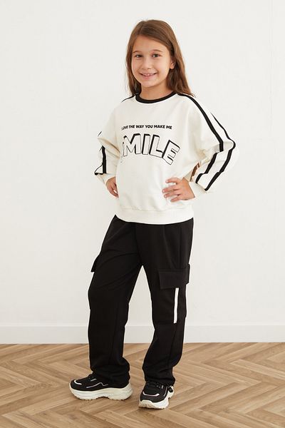 Fulla Moda Smile Printed Girl's Suit with Stopper Legs