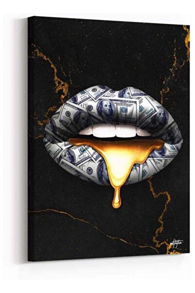 ALAYRA International Inktuitive Lips 'Money Talks' Large Canvas Wall Art 40x60cm