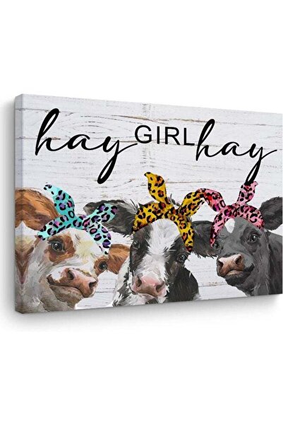 Emoda home Trove Cow Wall Art Western Wall Decor Funny Cows with Bandanas Can...