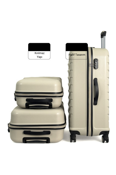 Reymond Luggage Lora PP (Polipropilen) Kırılmaz Valiz, 3'lü Set