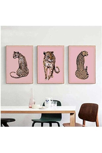 Emoda home Trove لوحة فنية جدارية من قماش الفهد باللون الوردي من بلامك، ملصقا...