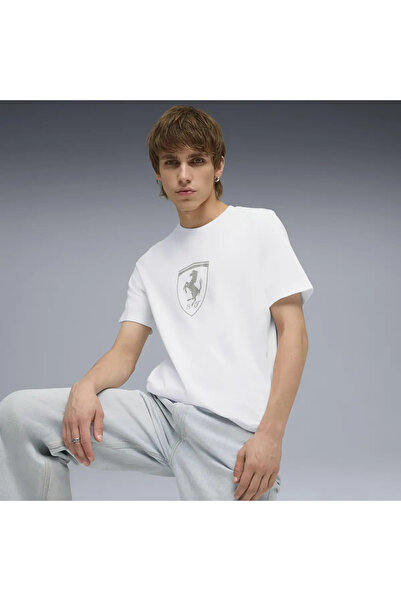 Puma Ferrari Tonal Shield Tee Beyaz Erkek T-Shirt