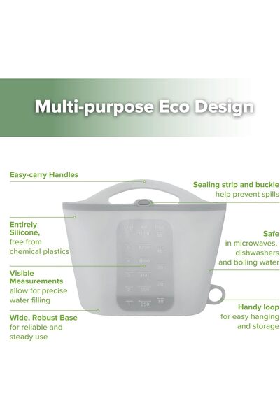 Haakaa Silicone Microwave Sterilizer Bag for Baby Bottles, Grey, 1 PC