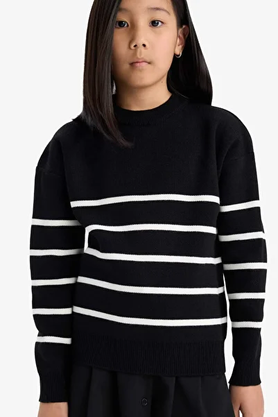DeFacto Girl's Regular Fit Crew Neck Sweater Sweater Z0194A622Cw