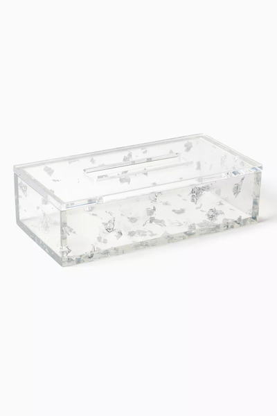 L’Afshar Reçine Gümüş Pulllu Mendil Kutusu, Şık & Dayanıklı