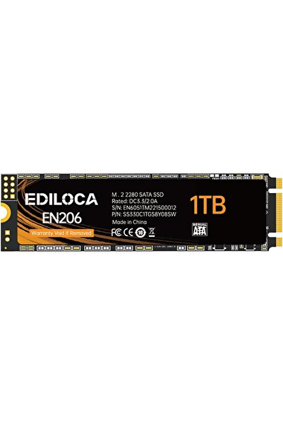 Generic Ediloca EN206 1TB SSD M.2 SATA III 6Gb/s 3D TLC NAND, M.2 2280 SSD Internal Solid State Drive, Read/
