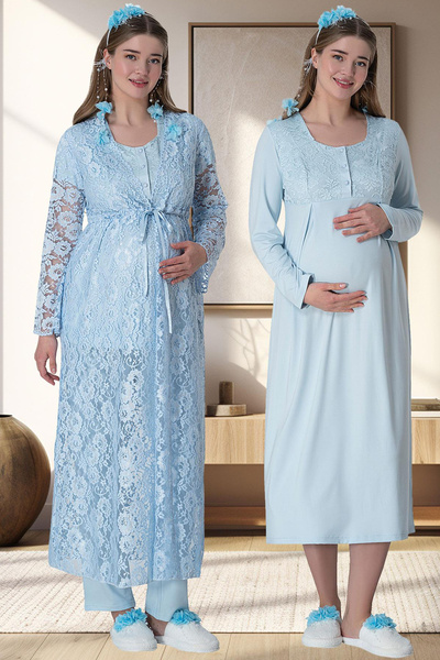 Mavelle Women's Lace Nightdress Pajamas Maternity Maternity Set 6060