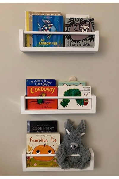 EGN WOODS 3X 30cm Mdf Baby Room Organizer Educational Montessori Shelf Booksh...