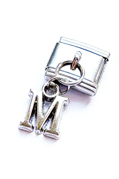 Takı Dükkanı Italian Dangle Letter Stainless Steel Bracelet Charm Scb64