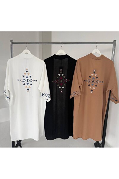 adel deniz collection Women's Woven Airobin Fabric Back Sleeve Embroidery Det...