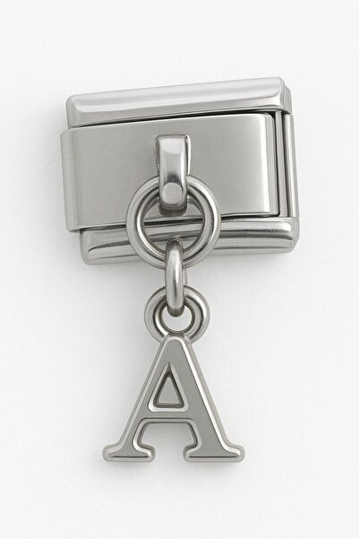 Takı Dükkanı Italian Dangle Letter Stainless Steel Bracelet Charm Scb64