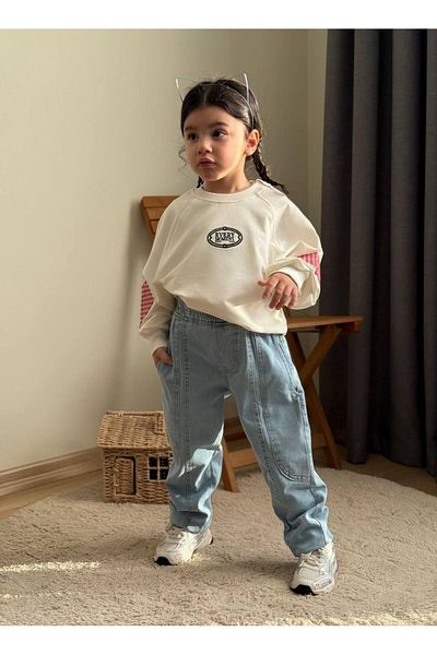 BOYBOY Girl's Oversize Model Jeans Pants Bottom Top Set