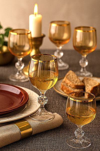 WuuQ Crystal Bal Gold Lustre Colored Footed Coffee Cup or Soft Drink Glass Crystal - 150 Cc