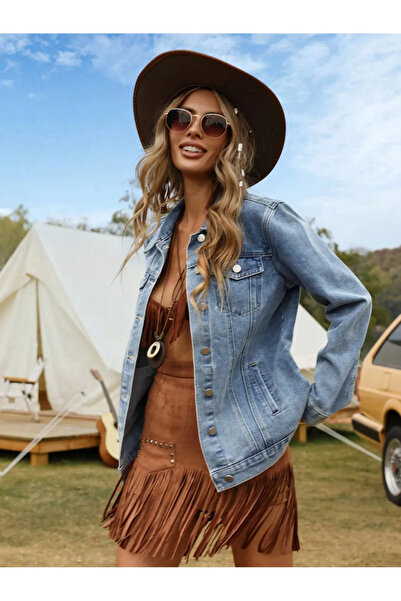 Wkm Denim Kadın Boyfriend Kot Ceket