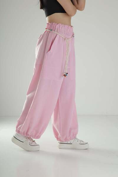 COCOPELLI Design Linen Pink Baggy Trousers
