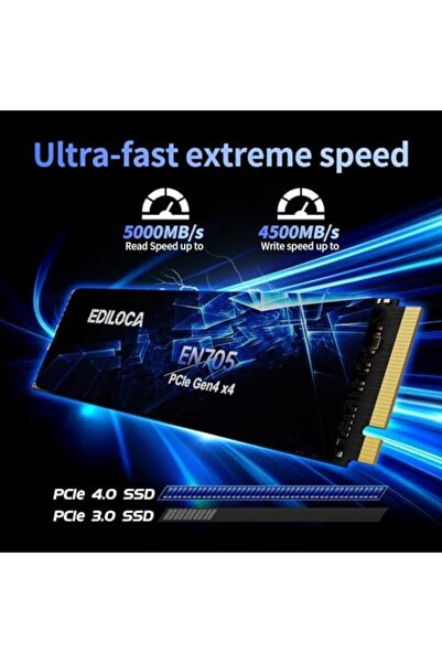 Generic Ediloca EN705 SSD 4TB PCIe Gen4, NVMe M.2 2280, 3D NAND, Up to 5000MB/s, Internal Solid State Drive,