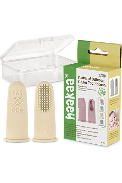 Haakaa فرشاة أسنان سيليكون للأطفال، للعناية بالفم للأطفال الرضع والأطفال الصغار، مصنوعة من السيليكون الآمن غذائيًا