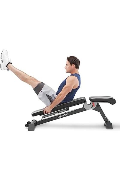 MARCY Foldable Adjustable Utility Weight Bench, Strength Training Home Gym for Full Body Workout