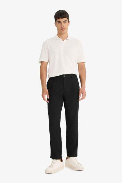 DeFacto Regular Fit Polo Neck Fine Texture Short Sleeve T-Shirt F8477Ax25Au
