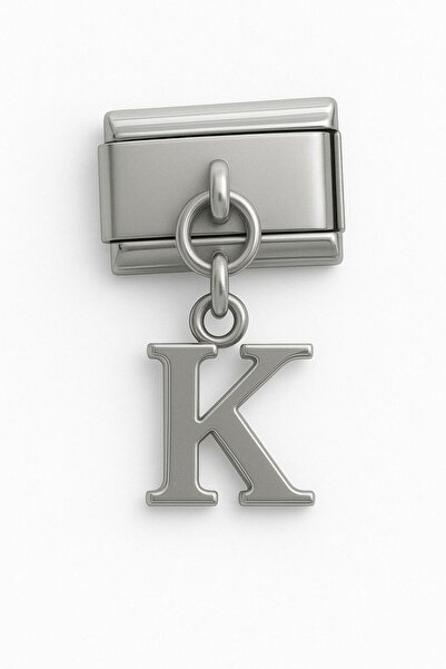 Takı Dükkanı Italian Dangle Letter Stainless Steel Bracelet Charm Scb64