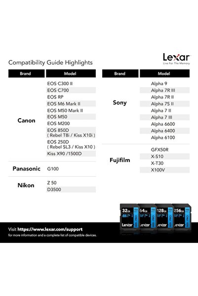 Lexar 800x Pro SDXC UHS-I High-Performance Memory Card 256GB (LSD0800P256G-BNNNU)