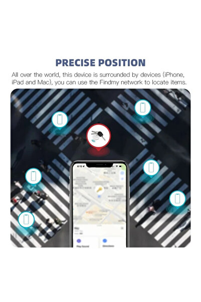 FIXATO Mini GPS Tracker, real-time location, Apple Find My compatible, waterproof, for cars, luggage, black