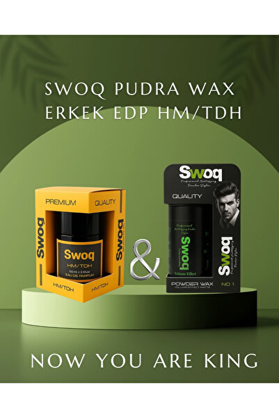 SWOQ PUDRA WAX NO:1 SAÇ ŞEKİLLENDİRİCİ 20GR & ERKEK PARFÜM EDP 100 ML HM/TDH