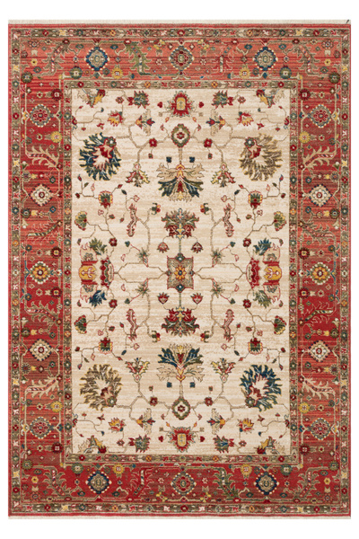 Eko Halı Kybele 04 Cream Red Xw Otantik ve Klasik Desenli, Sıcak Renk Tonlarına Sahip Makine Halısı