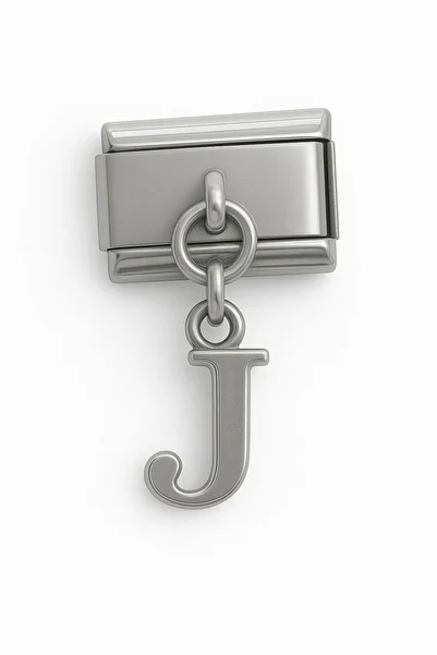 Takı Dükkanı Italian Dangle Letter Stainless Steel Bracelet Charm Scb64
