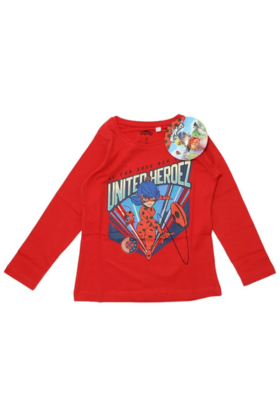 Miraculous Long sleeve T-shirt, 100 cotton, red, LadyBug