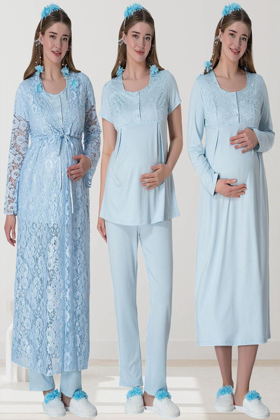 Mavelle Women's Lace Nightdress Pajamas Maternity Maternity Set 6060
