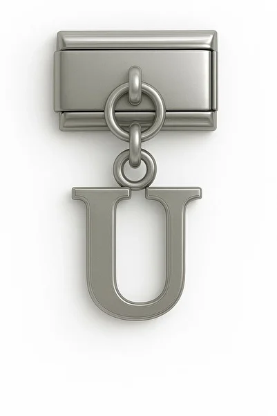 Takı Dükkanı Italian Dangle Letter Stainless Steel Bracelet Charm Scb64
