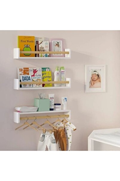 EGN WOODS 3 × 50 سم منظم غرفة الأطفال Mdf، رف مونتيسوري التعليمي، رف الكتب، منظم الحمام