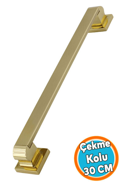 NZB Sürgülü Kapı Çekme Kolu Tutma Kulpu Kulbu Çelik Dış Kapı Tutamağı Kol Gold Altın 30 Cm