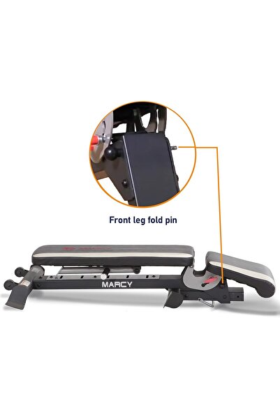 MARCY Foldable Adjustable Utility Weight Bench, Strength Training Home Gym for Full Body Workout