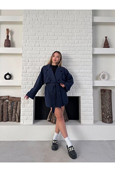 Ekim Store Rüzgarlık Detaylı Kuşaklı Trençkot