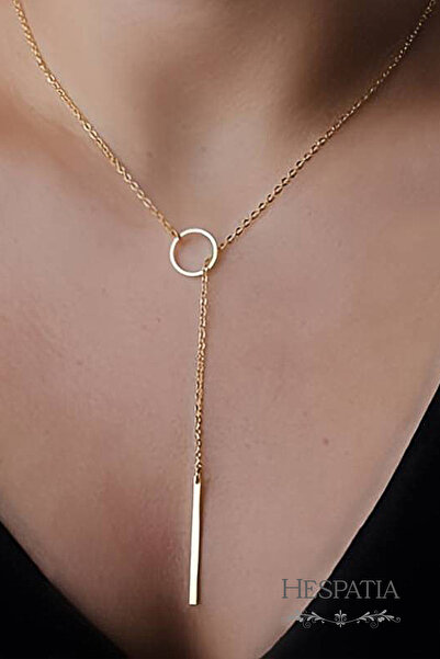 hespatia Zarif Minimal Halka Detaylı Kadın Kolye - Kadın Minimalist Zarif Takı