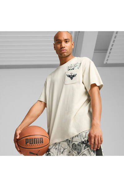 Puma Mens Melo Bucks Basketball Tee - White