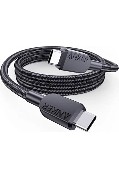 Anker 310 USB-C to USB-C 1m 240w Örgülü Kablo - Hızlı Şarj - Evrensel Uyumluluk - Siyah - A81C5