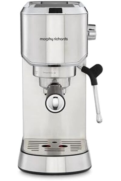 morphy richards Compact Espresso Coffee Machine, Dual Cup, 1L Water tank, Variable Steam Control & M