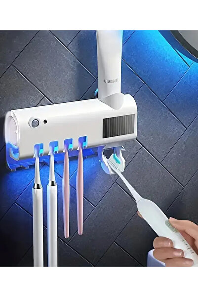The Wlue Şarjlı UV Işıklı Sterilize Diş Macunu ve Fırçası Askısı / Diş Fırçal...
