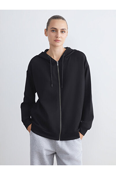 LC Waikiki Quality Parts from Celebi Store |   Hooded Oversize Women's Zippered Sweatshirt