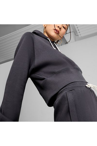 Puma Womens CLASSICS+ Relaxed Hoodie - Gray