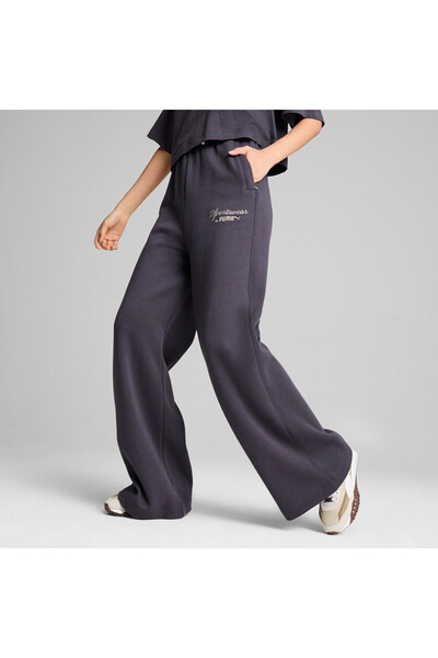 Puma Womens CLASSICS+ Relaxed Sweatpants - Gray